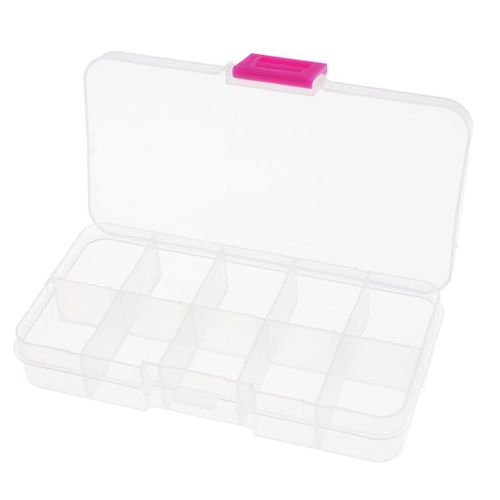 Clear Plastic Storage Organiser Craft Beads Jewellery Tool Box Case 10