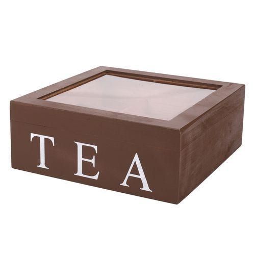 Wooden 9 Grids Tea Box Tea Bags Container Storage Box