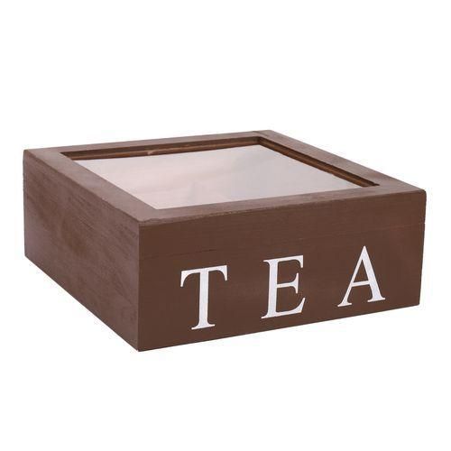 Wooden 9 Grids Tea Box Tea Bags Container Storage Box