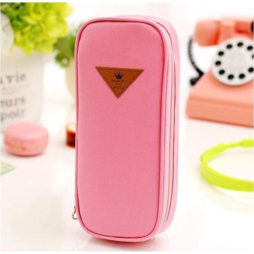 Korean Style Candy Color Brief Canvas Pencil Case Multifunction Stationery Storage Organizer Bag School Supply Escolar Papelaria