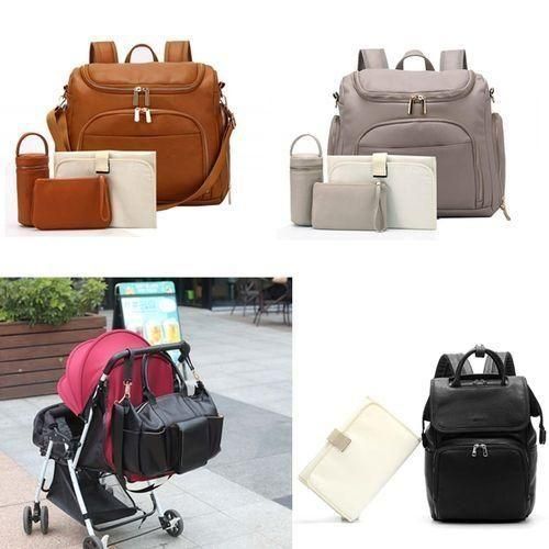 Type 1New 4 Types PU Leather Mommy Bag Large Capacity