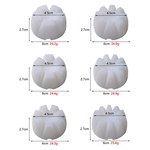 6Pcs Flower Base Silicone Models Candle Soap Making DIY Jewelry White