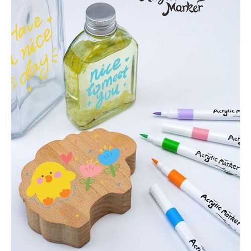 Dake Pinchuang Acrylic Marker Pen Suit Soft Head Washable Paintbrush Opaque Color DIY Art Watercolor Pen(Mark 24 Colors)