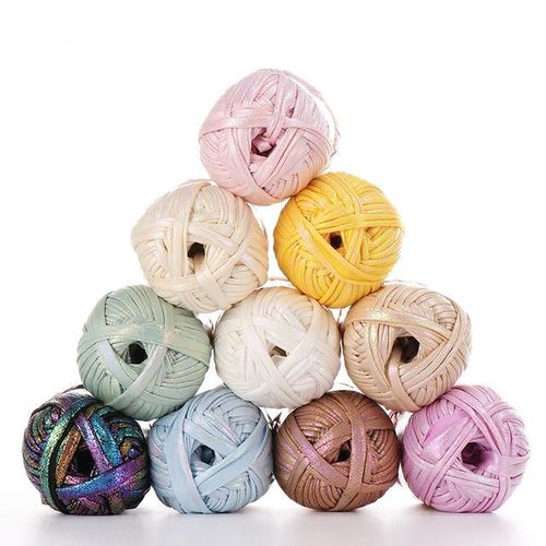 100g Crochet Tshirt Yarn Plaid Metallic Cloth Cord For Diy Kniting Needlework Cotton Polyester Threads For Women Handbag