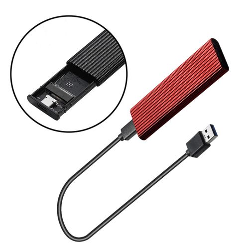M.2   SSD To USB 3.1 SSD Reader Enclosure Case Red