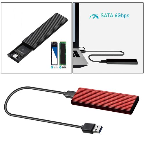 M.2   SSD To USB 3.1 SSD Reader Enclosure Case Red