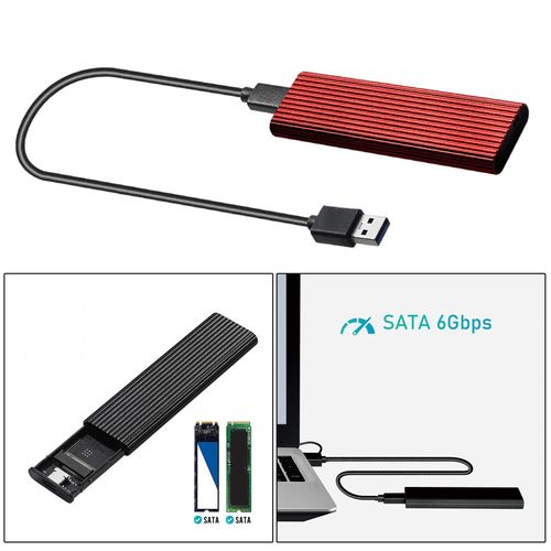 M.2   SSD To USB 3.1 SSD Reader Enclosure Case Red