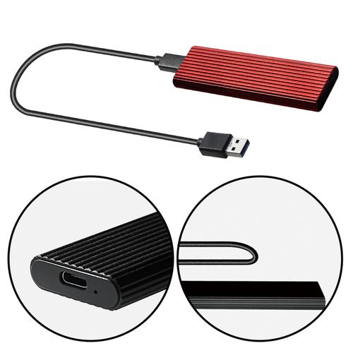 M.2   SSD To USB 3.1 SSD Reader Enclosure Case Red