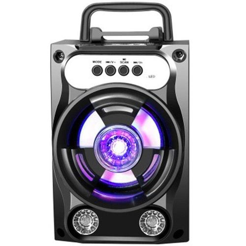 Bluetooth-Compatible Speaker With Microphone Colorful Led Light Rechargeable Party Karaoke Machine Supports Tf Card/usb Fm