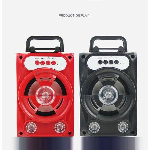 Bluetooth-Compatible Speaker With Microphone Colorful Led Light Rechargeable Party Karaoke Machine Supports Tf Card/usb Fm