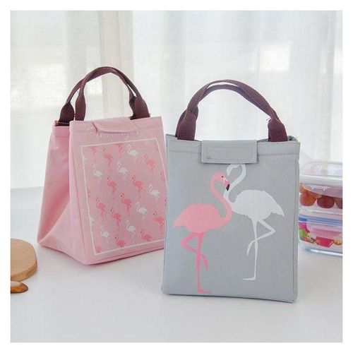 Insulated Lunch Bag Thermal Stripe Tote Bags Cooler Picnic Food Lunch Box Bag For Kids Women Girls Ladies Men Children Pink