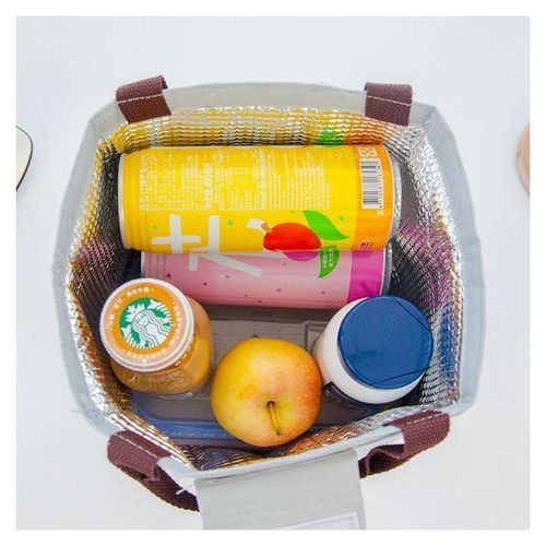 Insulated Lunch Bag Thermal Stripe Tote Bags Cooler Picnic Food Lunch Box Bag For Kids Women Girls Ladies Men Children Pink