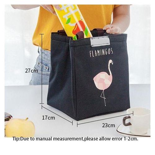 Insulated Lunch Bag Thermal Stripe Tote Bags Cooler Picnic Food Lunch Box Bag For Kids Women Girls Ladies Men Children Pink