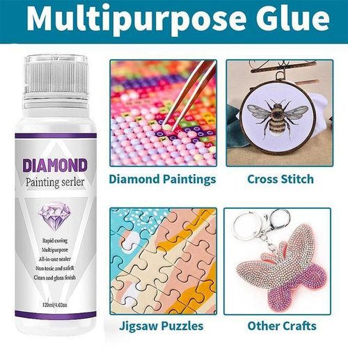 120ml/240ml Diamond Painting Sealer 5d Diamond Painting Art Glue Permanent Hold Shine Effect Sealer Diamond Painting Puzzles