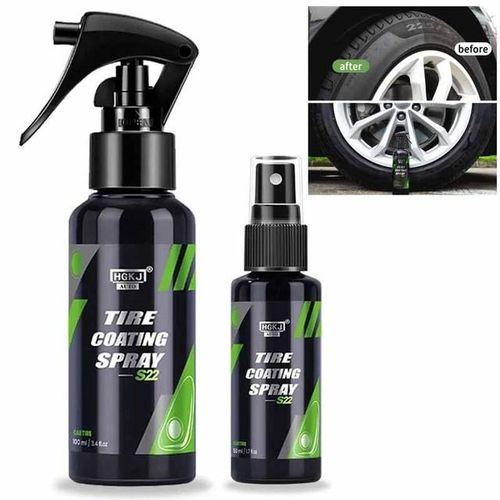 S22 Tyre Gloss Car Tire Coating Spray Car Wheel Rust Dust Remover Spray Cleaning Tool Auto Hydrophobic Sealant Wax Rim Cleaner-50 ML