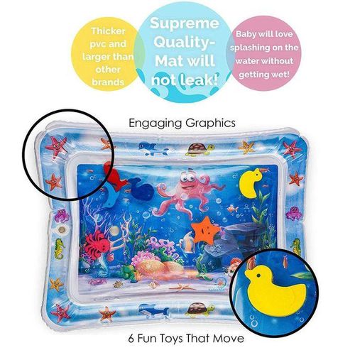 Baby Summer Water Pad Child Ice Pad Large Pvc Water Pad Inflatable Water Pad Inflatable Patted Water Pad Prone Pat Pad - Blue