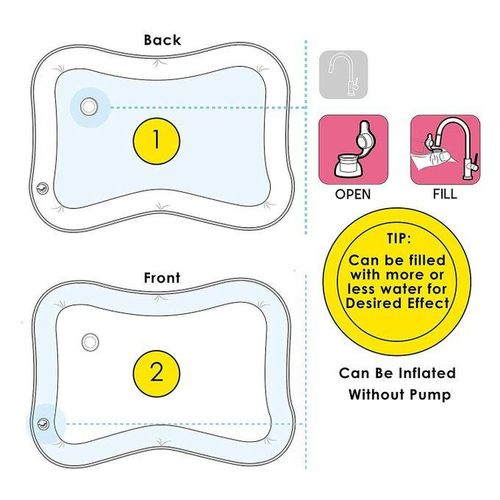 Baby Summer Water Pad Child Ice Pad Large Pvc Water Pad Inflatable Water Pad Inflatable Patted Water Pad Prone Pat Pad - Blue