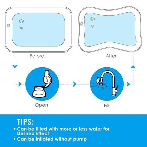 Baby Summer Water Pad Child Ice Pad Large Pvc Water Pad Inflatable Water Pad Inflatable Patted Water Pad Prone Pat Pad - Blue