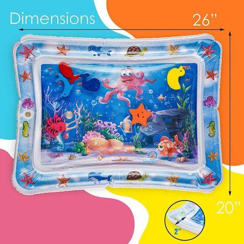 Baby Summer Water Pad Child Ice Pad Large Pvc Water Pad Inflatable Water Pad Inflatable Patted Water Pad Prone Pat Pad - Blue