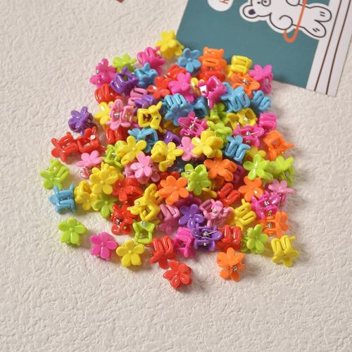 100pcs Girls Cute Hair Clips Flower Star Crown Small Hair Claws Kids Sweet Hairpin Cartoons Hair Accessories