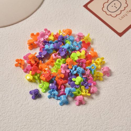 100pcs Girls Cute Hair Clips Flower Star Crown Small Hair Claws Kids Sweet Hairpin Cartoons Hair Accessories