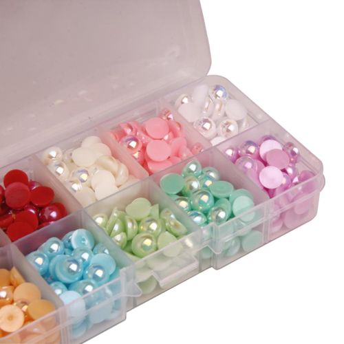 Flat Back Cabochons Half Round Pearl Scrapbooking Beads For Wedding