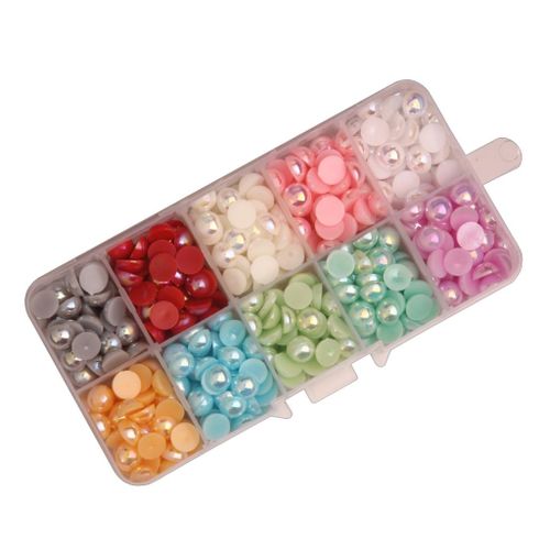 Flat Back Cabochons Half Round Pearl Scrapbooking Beads For Wedding