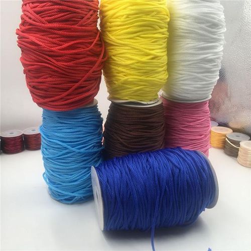 3mm 10-150meters Ice Silk Thread Nylon Cord Weight Crochet Hollow Line Rope Diy Hand-Woven Braided Handicraft Lanyard