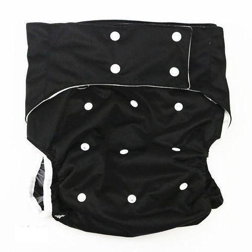 Adult Washable Cloth Diaper Adjustable Reusable Ultra Absorbent Incontinence Pan Black