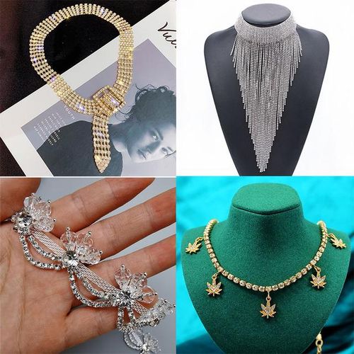10m/roll Cup Rhinestone Chain Ss6 Ss8 Gold Silver Crystal Chain Diy Crafts Necklace Tassels Earring Accessories Sew Glue Chain