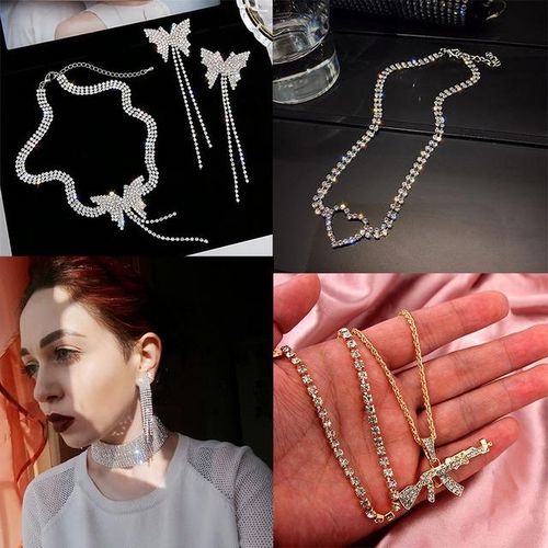 10m/roll Cup Rhinestone Chain Ss6 Ss8 Gold Silver Crystal Chain Diy Crafts Necklace Tassels Earring Accessories Sew Glue Chain