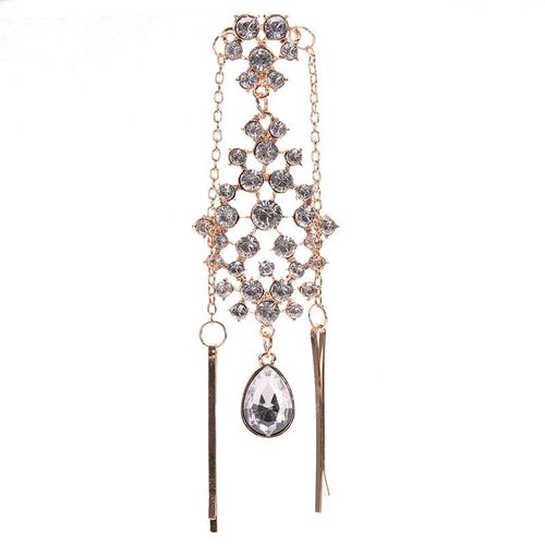 1pcs Hair Decoration Indian Boho Gold Color Chain Pearl Crystal Dress Headpiece For Women Hair Jewelry