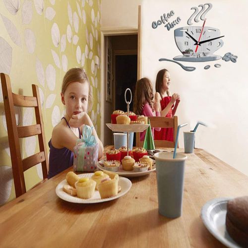 DIY Digital Mirror Wall Clock with Accurate Quartz Movement Suitable for Home Dining Room