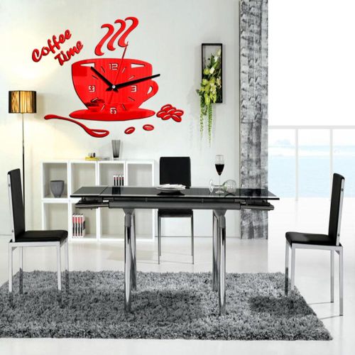 DIY Digital Mirror Wall Clock with Accurate Quartz Movement Suitable for Home Dining Room