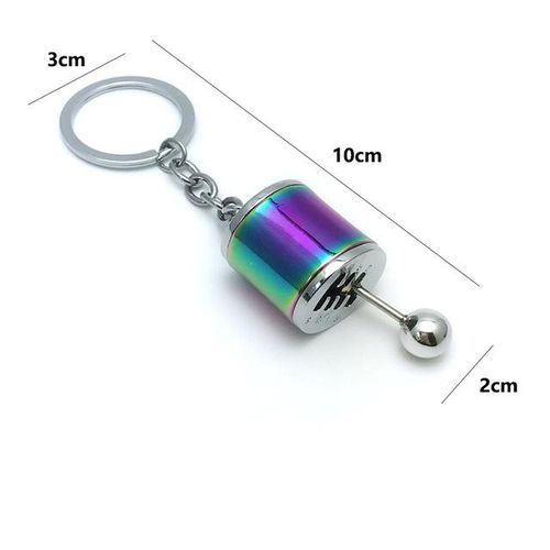 Unique Gear Keychain Speed Gearbox Keyring for Car Key Brake Disc Pendant Shock Absorber Keys Holder Chain Ring Lovely Gift-blue_Red