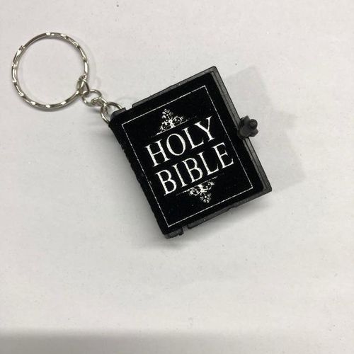 Mini English Holy Bible Keychain Religious Christian Jesus Cross Keyrings Women Bag Gift Souvenirs Dropship Car Decorations-C_Yellow