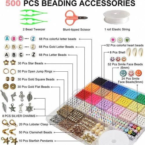 4170 Pieces Bead Accessories Kit DIY Polymer Clay Beads Set