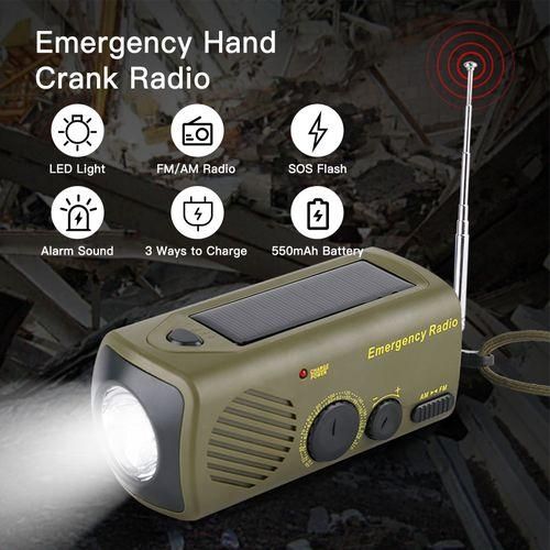 Outdoor Emergency Radio Portable Solar  Hand Crank USB