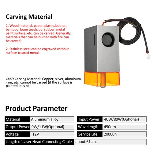 80W Alloy Laser Module Laser Engraving Module Laser Head