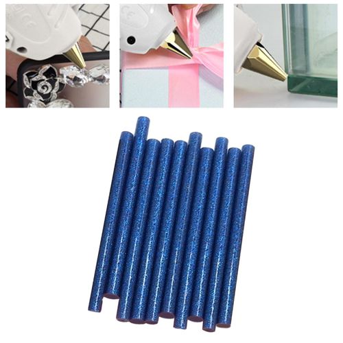 10x Colored Hot Melt Glue Sticks 7mm Colored For DIY Blue