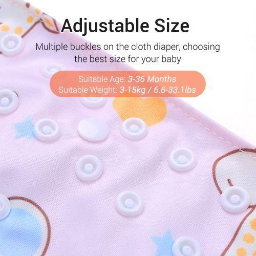 Baby Cloth Diapers Pack Of 6 Adjustable Washable Resuable