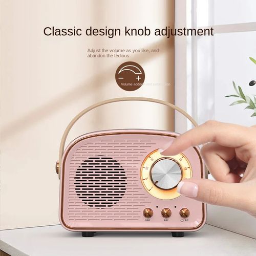 DW21 Retro Bluetooth Speaker, Wireless Portable 3D Stereo Subwoofer With FM Radio