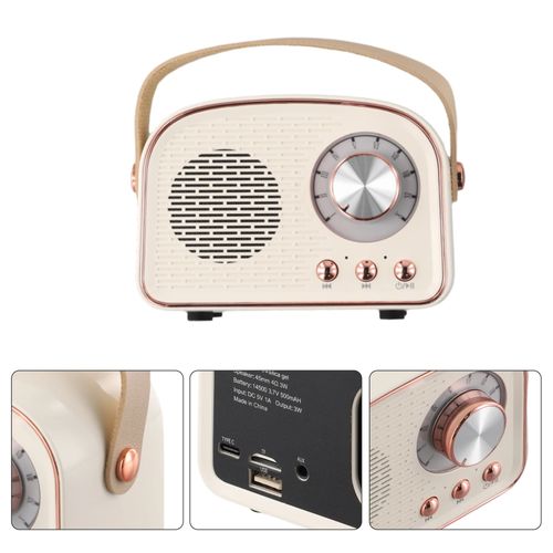 DW21 Retro Bluetooth Speaker, Wireless Portable 3D Stereo Subwoofer With FM Radio