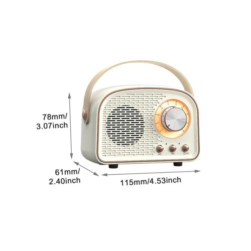 DW21 Retro Bluetooth Speaker, Wireless Portable 3D Stereo Subwoofer With FM Radio