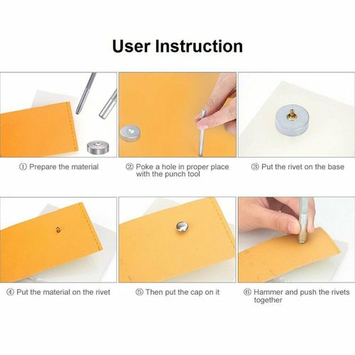 300 Sets Press Studs Buttons Rings Snap Fasteners Metal Grommet Tool Kit with Punch Pliers