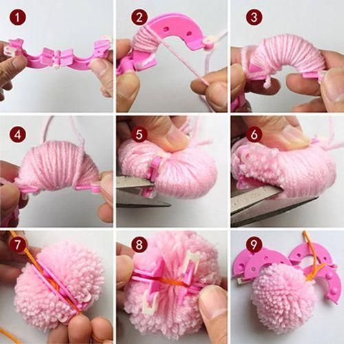 Pompom Maker Wool Crochet Sewing DIY Knitting Pompom Maker 6 Yarns