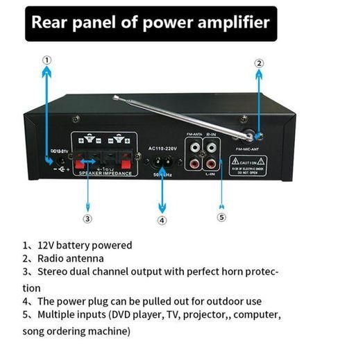 G919H 1000W Home Power Amplifiers Audio Bluetooth Amplificador Subwoofer Speakers Theater Audio Sound System 220V110V FM USB