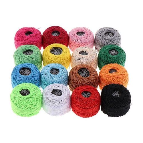 16X Crochet Thread Set Balls Cotton  Colors Thread For Crochet