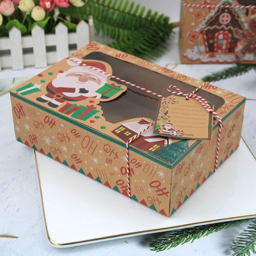 Xmas Gift Boxes With Transparent Window Decorating 6 Set