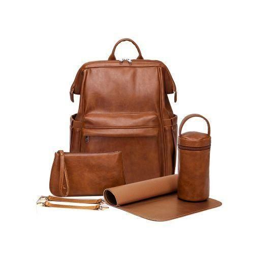 2Fashion PU Leather Baby Diaper Bag Backpack For Moms